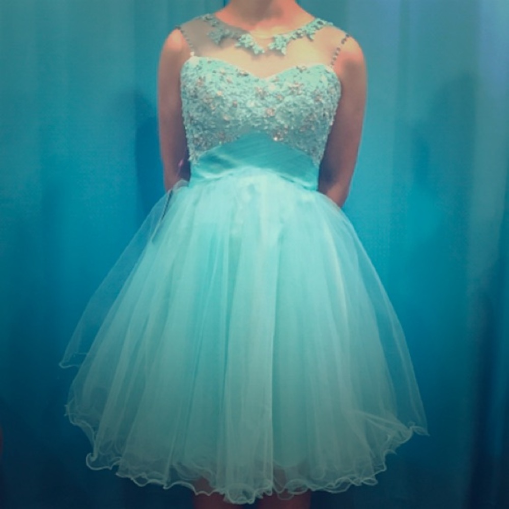 Grace Karin Light Blue Formal Dress